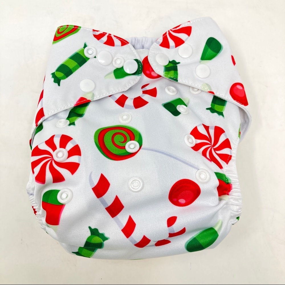 Cloth Diaper Elf Christmas One Size